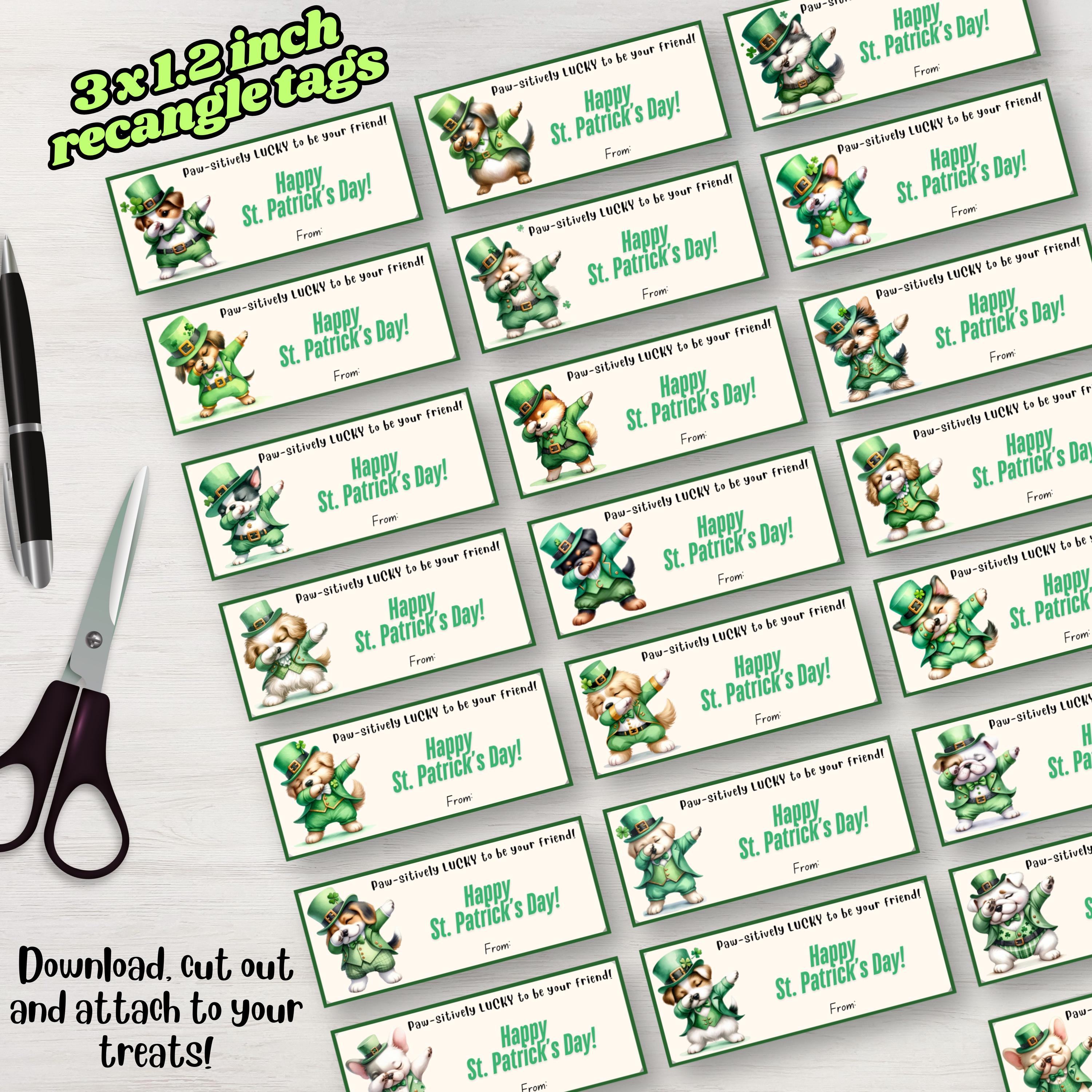 Printable St Patrick's Day Treat Tag Bundle, Cool Dogs St Patricks Day ...