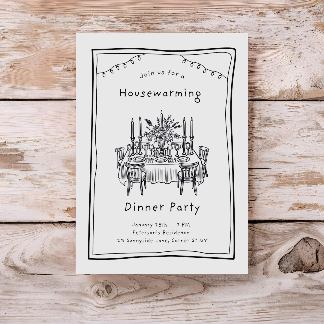 Editable Housewarming Invitation Template, Printable Rustic ...