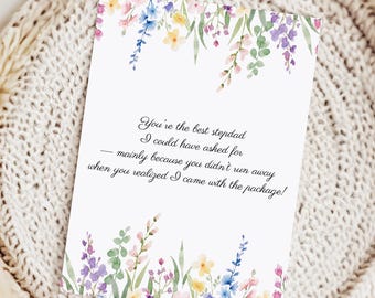 Tarjeta divertida para el Día del Padre para un Padrastro: Regalo imprimible (Plantilla de Canva)