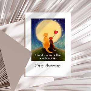 Biglietto di auguri per l'anniversario del tuo cane "Ti abbaio" stampabile, biglietto di auguri per gli amanti dei cani, biglietto di auguri per l'anniversario degli amanti dei cani, biglietto di auguri per gli amanti degli animali domestici DOWNLOAD IMMEDIATO