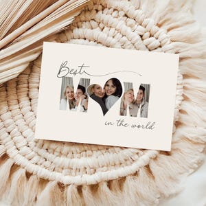 Beste moeder ter wereld kaart, Moederdag kaartsjabloon, afdrukbare Happy Mothers Day Card, aangepaste Moederdag fotokaart, Instant Download
