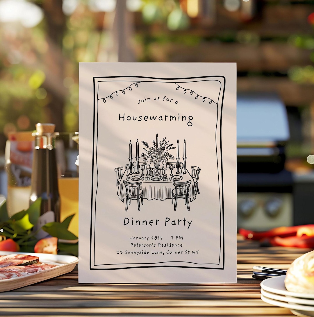 Editable Housewarming Invitation Template, Printable Rustic ...
