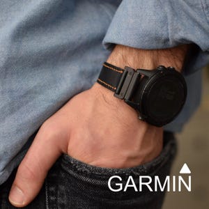 Garmin personalized Watch Band Garmin QwikFit personalised Strap | Fenix 5, 6, 7, black strap, brawn band, handmade Italian Buttero Leather