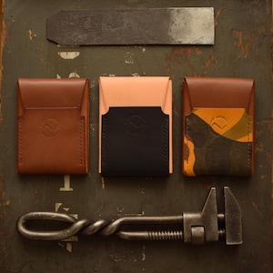 Cartera EDC de cuero para hombre, billetera minimalista delgada, billetera de bolsillo frontal, billetera personalizada, regalo para hombre, regalo para esposo