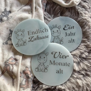 Meilensteine mit Tiermotiv | Meilensteinkarten Baby | Geschenk zur Geburt | Babys Meilensteine
