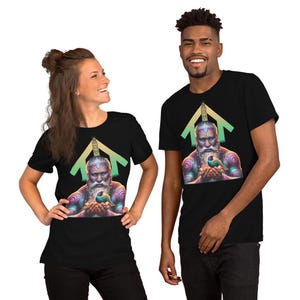 Ariki Brand Maori Gods Unisex Tees: Chic, Maori-Inspired &quot;Tāne&quot; Design with Vibrant Colors, Smart, Stylish & Comfortable for All. Shop Now!