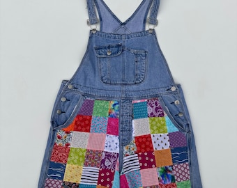 Upcycled Patchwork Summer Denim Overalls