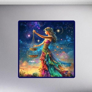 Sticker zodiaque Balance - Un symbole céleste d'équilibre et de mystère - Signe astrologique, signe du zodiaque, astrologie, justice, mythologie grecque, anniversaires, cadeau