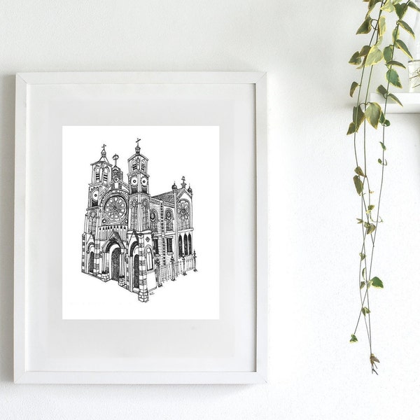 St. Stanislaus Church - Strip District | Pittsburgh Drawing | Pen and Ink wall Art by KLoRebel
