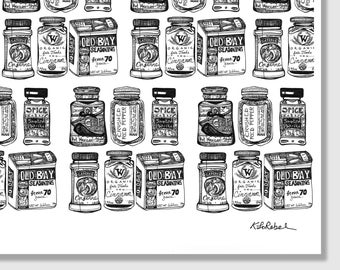 Spices | Kitchen Drawing | Pen and Ink wall Art by KLoRebel