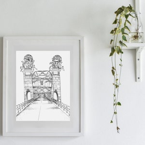 16th St Bridge Pittsburgh Drawing Pen and Ink wall Art by KLoRebel Bild 1