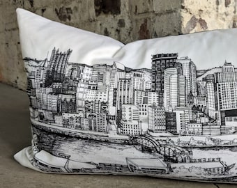 Pittsburgh Skyline | Monongahela Overlook | Iconic Pittsburgh Statement Pillow