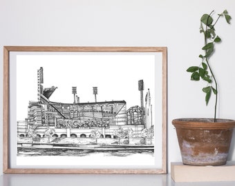 PNC Park  | Pittsburgh Drawing | Pen and Ink wall Art by KLoRebel