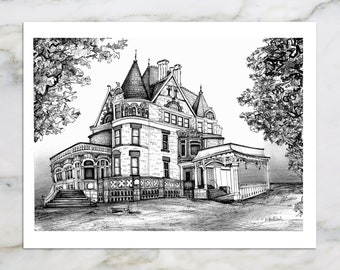 Frick Mansion | Pittsburgh Drawing | wall Art by KLoRebel