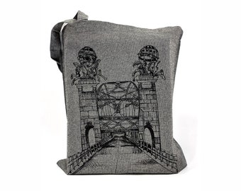 16th Street Bridge | Pittsburgh Tote | Pen and Ink Drawing by KLoRebel