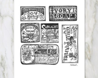 Soap Tins | Laundry Art Vintage collector tins | wall Art by KLoRebel