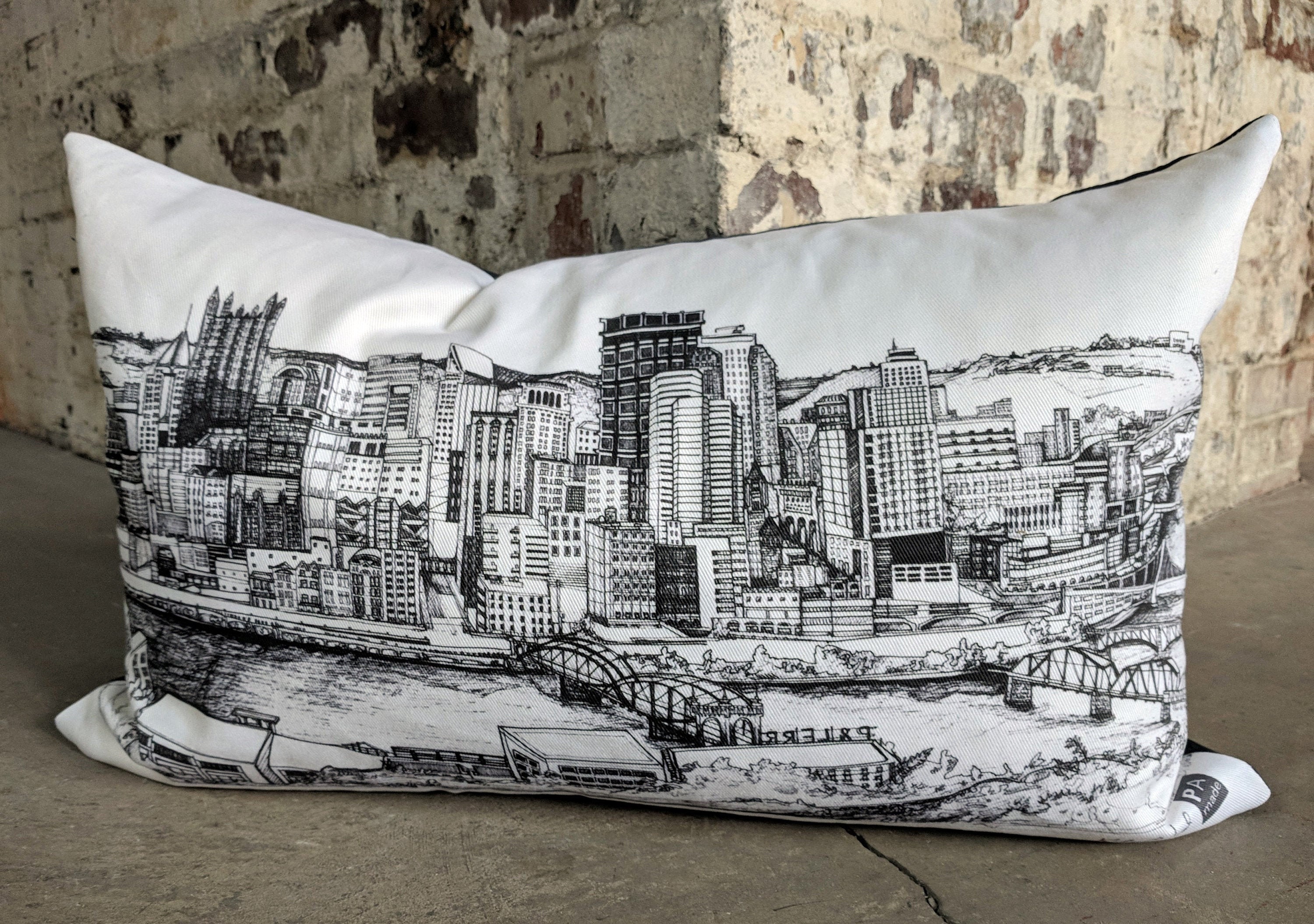 Architecture Travel Pouch, Pencil Pouch, With Zipper, Canvas Bag, Art Pouch,  Mon Overlook, Pittsburgh Skyline and Cathedral of Learning 