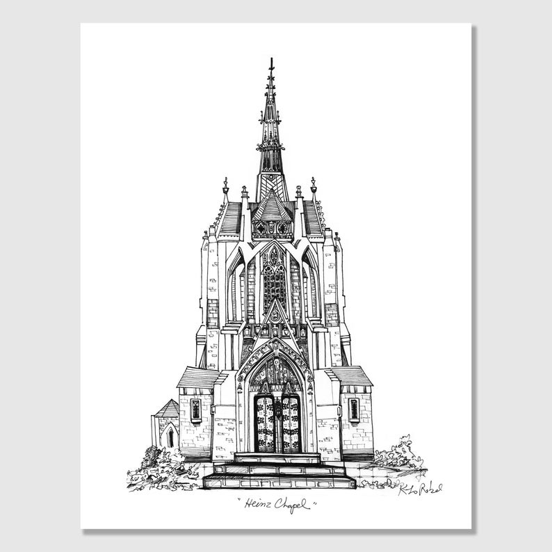 Heinz Chapel - Oakland | Pittsburgh Drawing | Pen and Ink Wall Art by ...