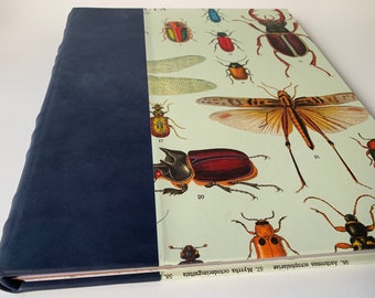 Big Bug Sketchbook with watercolor paper and blue leather spine