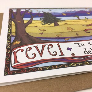 Revel Karten 4er-Pack, Herbst/Winter Feiertage große gefaltete Grußkarten und Umschläge, leeres Revel Kartenset von 4, Kunstkarten