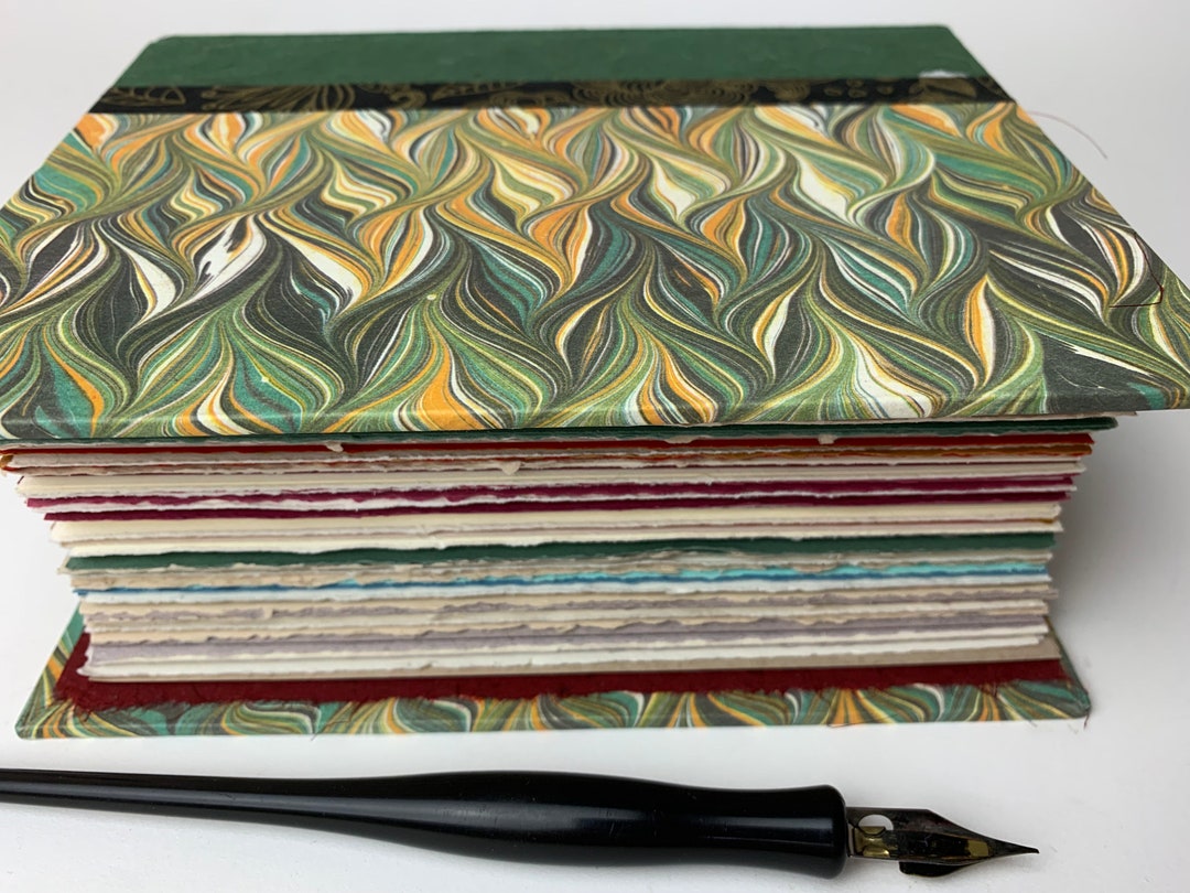 Big Fat Green Marbled Art Journal - Etsy