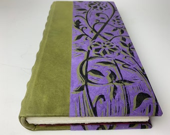 art nouveau journal with chartreuse leather, plein-air art journal