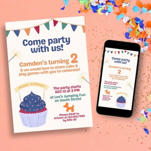 Celebrate Editable Birthday Invitation Template | Digital Download | Evite, Text Invitation, Printable Invitation for Kids Birthday Party