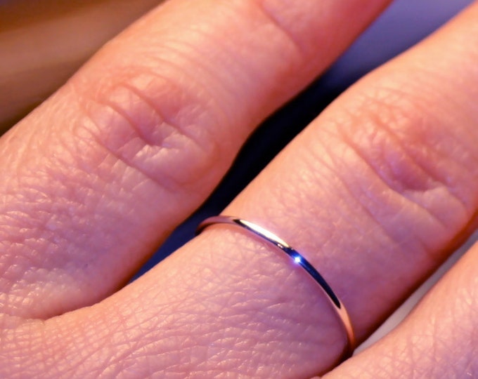 Very Thin Rose Gold Band/ thin Wedding Band/ Solid 14k pink Etsy