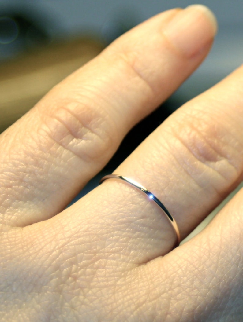 Ultra Thin Wedding Band/ White Gold Wedding Ring/ 1mm Skinny/ Etsy