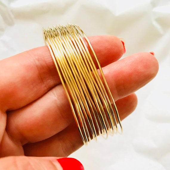 14k solid gold bangles