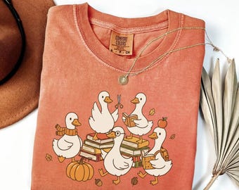 Comfort Colors Teacher Goose Shirt: Retro Fall Graphic Tee