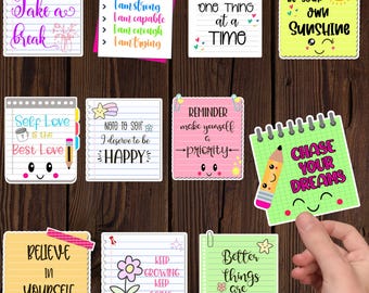 Self Love Stickers, Mental Health Printable Stickers,Motivational Stickers,Affirmations Print And Cut Stickers Bundle, Quote Stickers Bundle