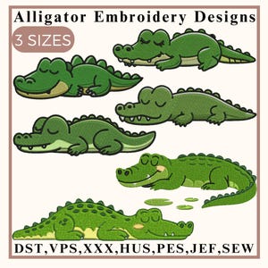 Motif de broderie alligator, broderie crocodile, broderie alligator preppy, joli motif alligator, mini alligator, broderie machine