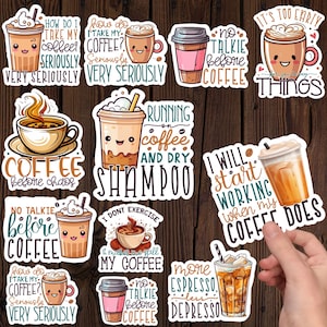 Coffee Stickers, Iced Coffee Sticker, cute dessert stickers, Coffee Vinyl Sticker, Die-Cut Sticker, Iced Coffee, Valentines Coffee Stickers