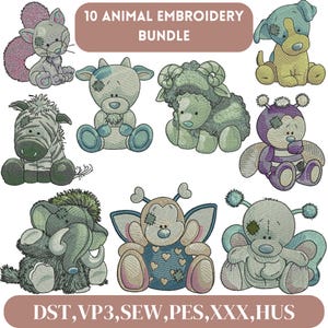 Animals embroidery design, Animal Patches Embroidery, Baby animal Embroidery, zoo embroidery, Safari Embroidery, Machine Embroidery Design