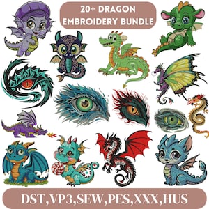 Diseño de bordado de dragón, bordado de bebé dragón, lindo bordado de bebé dragón, dragón chino volador, diseño de bordado a máquina