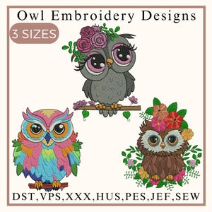 Owl Embroidery Design, Cute Baby Owl Embroidery, Majestic Owl Embroidery, Brown Owl Embroidery, Mystic Embroidery, Machine Embroidery Design