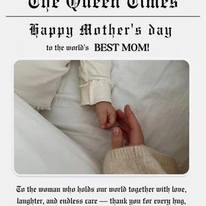 Plantilla personalizable con temática de periódico para el Día de la Madre con regalos gratis