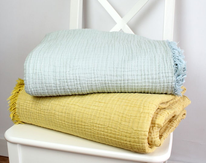 Organic Cotton Gauze Blanket Queen Bedspread Summer Etsy