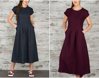 ladies linen dresses sale
