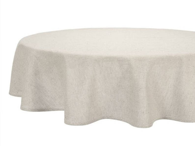 Oval / Round Linen Tablecloth Grey White Red Linen Etsy