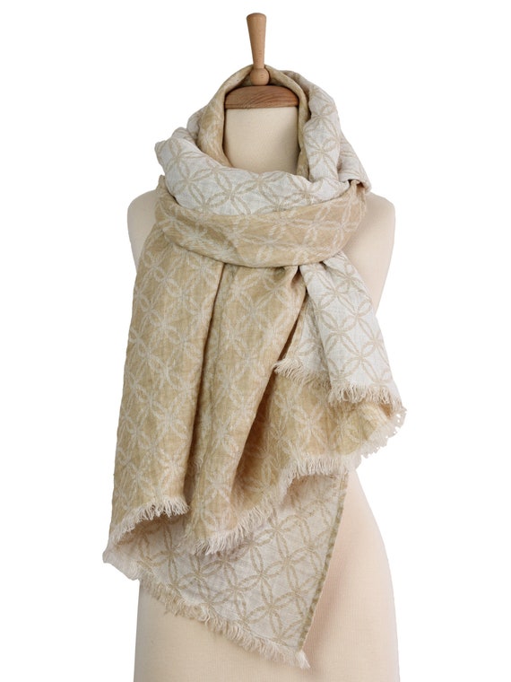 beige linen scarf