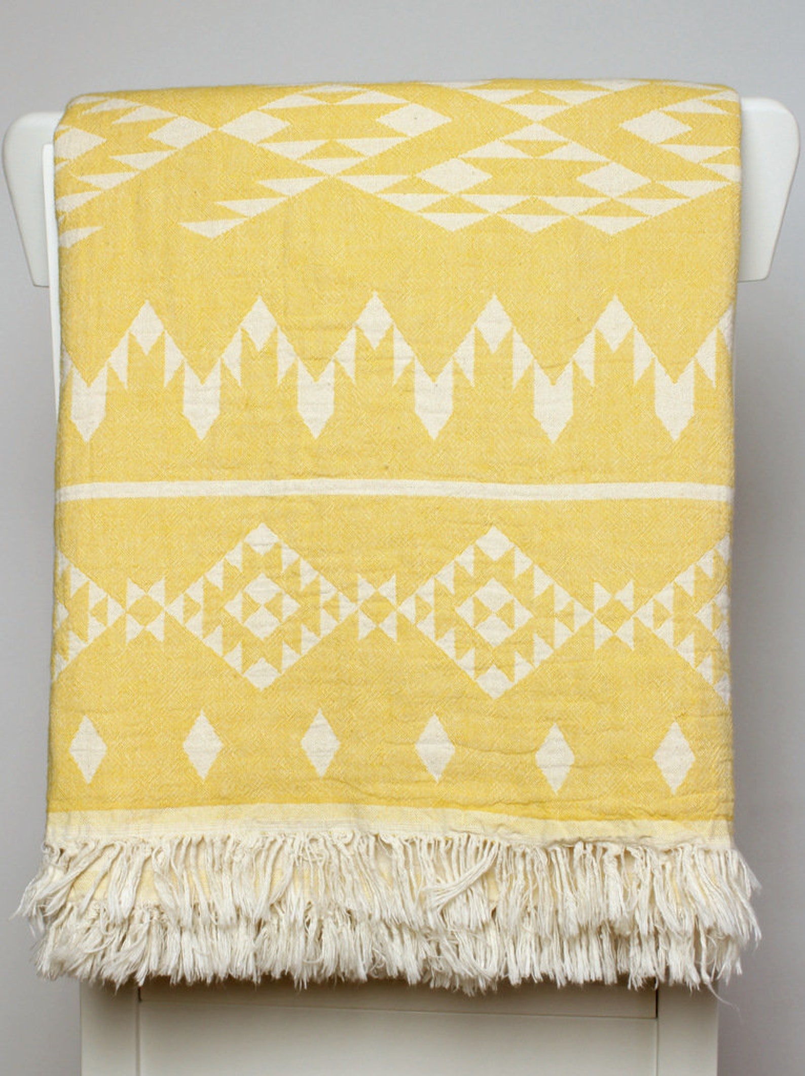 Yellow Throw Blanket/ Bohemian Picnic Blanket in Navajo Etsy