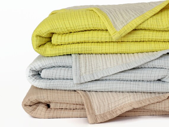 4 Layer Cotton Blanket Muslin Bedspread Blanket Organic | Etsy