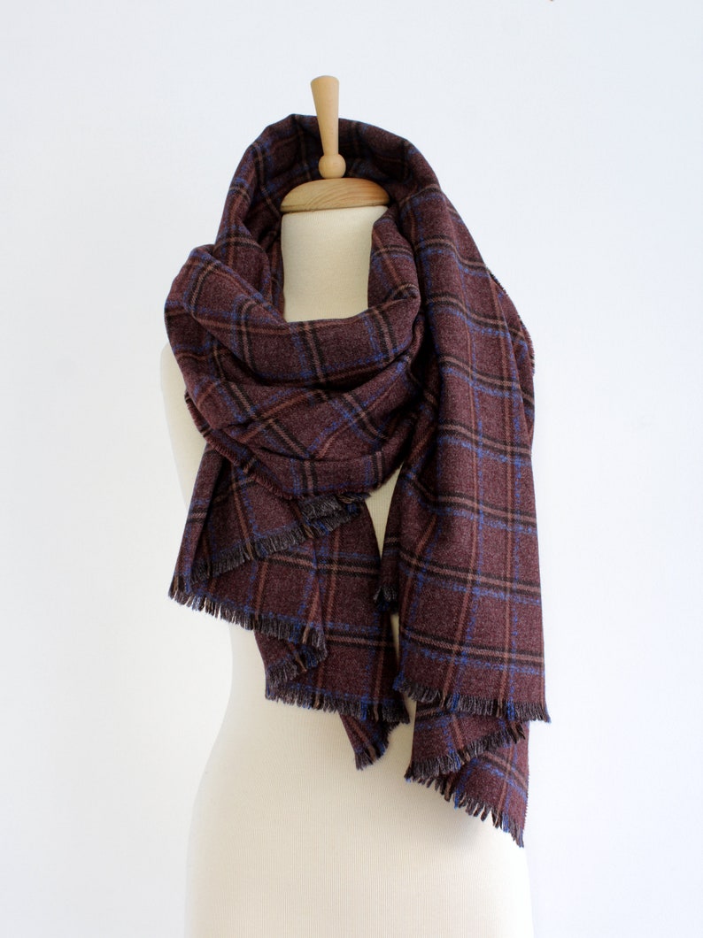 burgundy wool shawl