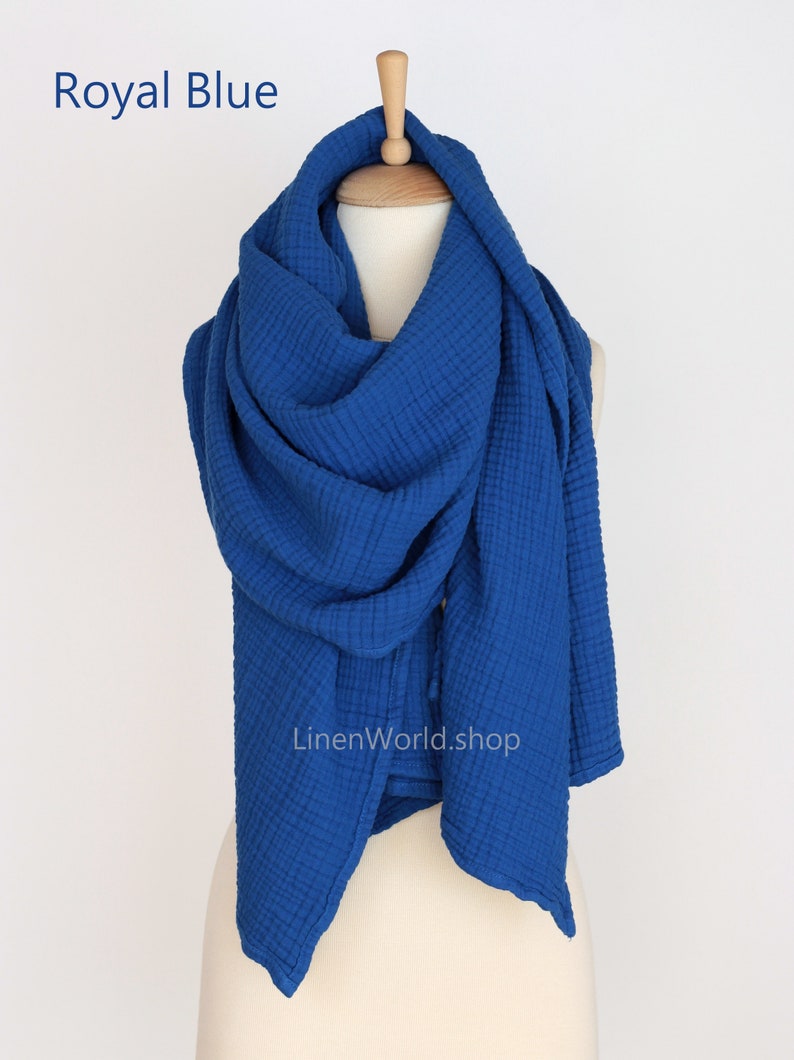 Cotton Muslin Scarf 4 Layers Double Gauze Scarf Muslin Etsy