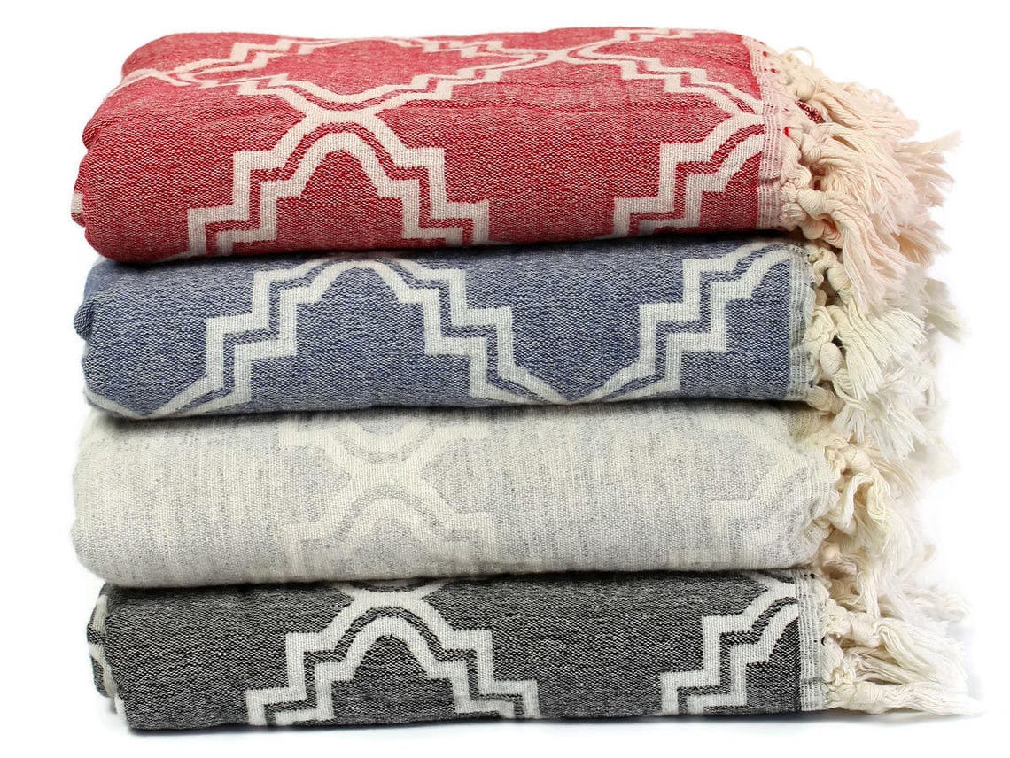 Wool Throw Blanket Soft Merino Wool Couch Throw Oriental Etsy