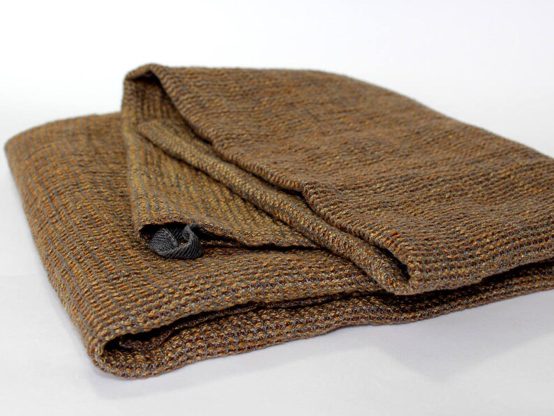 Waffle Linen Bath Towel Brown Pure Linen Bath Towel 100 Etsy