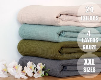 Muslin Cotton Blanket - Queen Bedspread - 4 Layers Gauze Cotton Throw Blanket - King Bedspread - Muslin Blanket - Organic Muslin Bedding