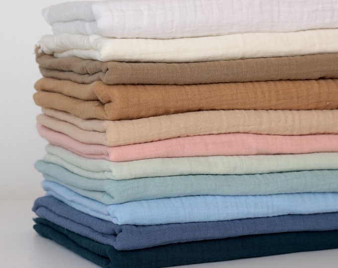 Double Gauze Cotton Fabric Crinkle Gauze Fabric by Half Yard 100 Organic Muslin Cotton